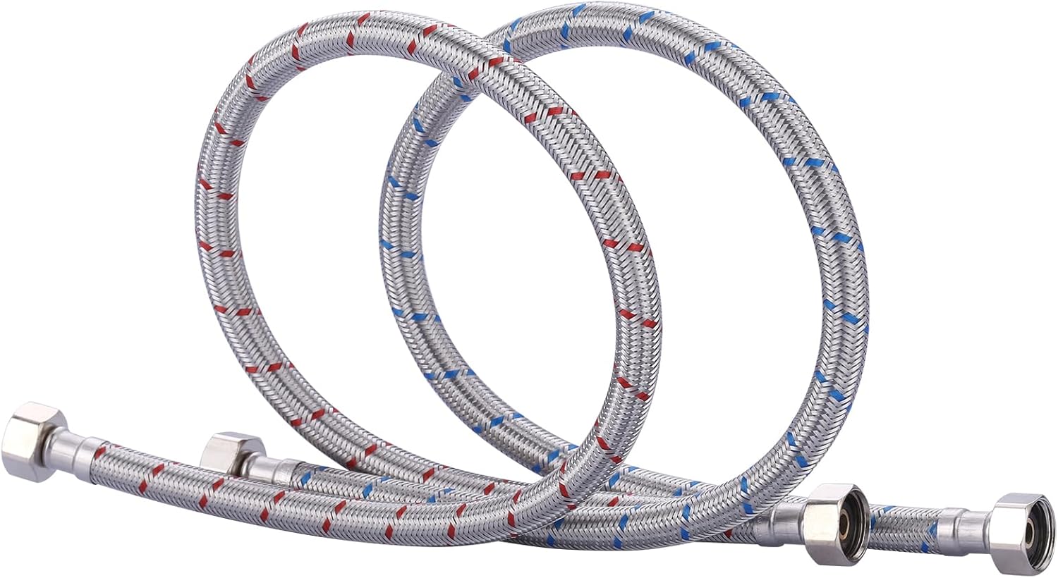 72 Inch Length Faucet Hose 1/2” to 1/2”, ARCORA Braided Stainless Steel cUPC Supply Lines 1/2 Inch FIP x 1/2 Inch FIP Sink Hose Attachment for Faucet 1 Pair - Image 7