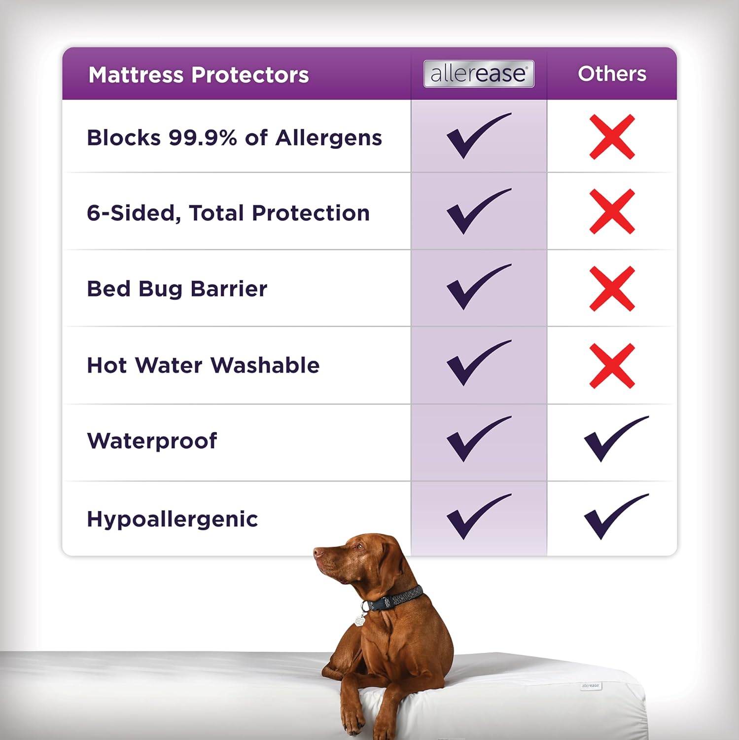 AllerEase Ultimate Allergy Protection and Comfort Zippered Mattress Protector, Queen - Image 4