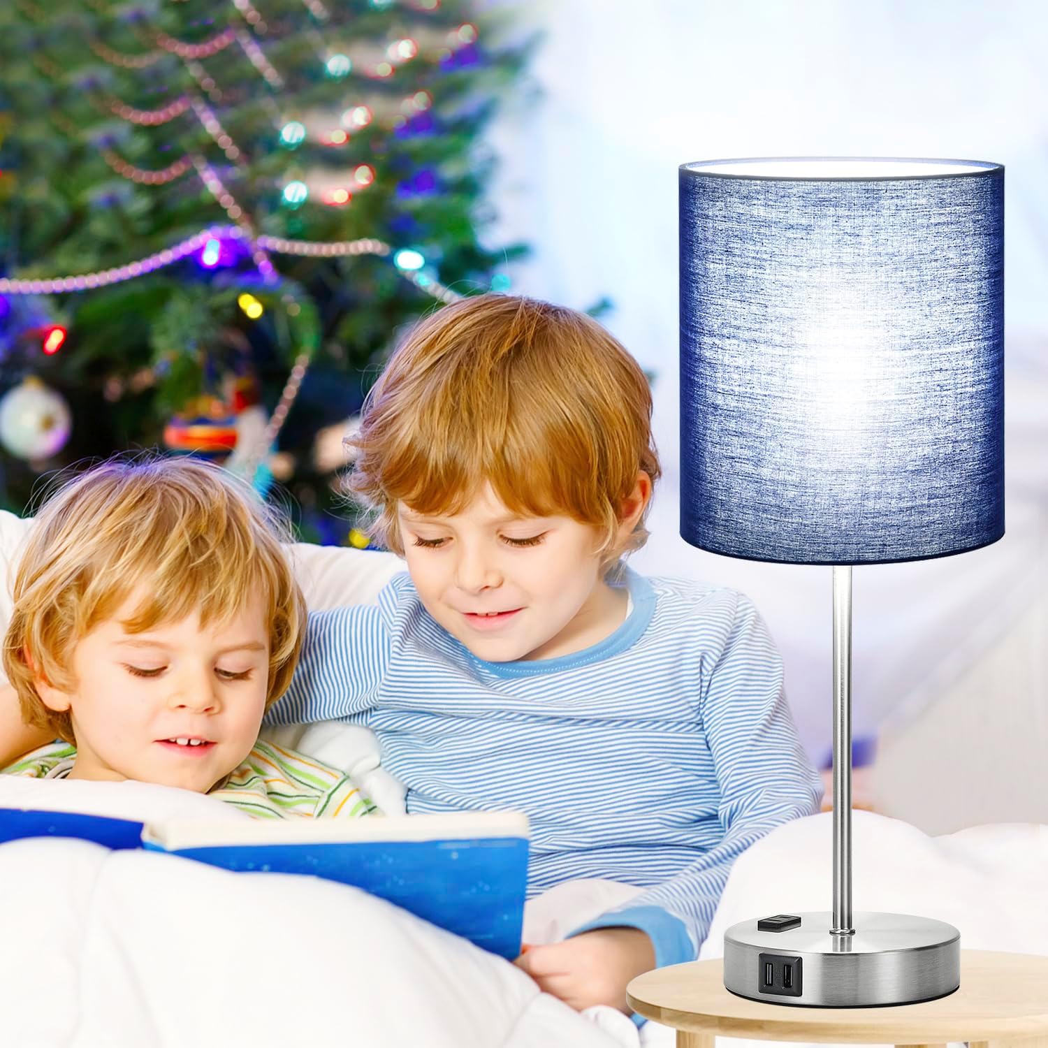 Set of 2 Touch Control Table Lamps with 2 USB & AC Outlet, 3-Way Dimmable Bedside Nightstand Lamps for Bedroom Living Room Nursery, 800 Lumens 5000K Daylight Bulbs Included - Image 6