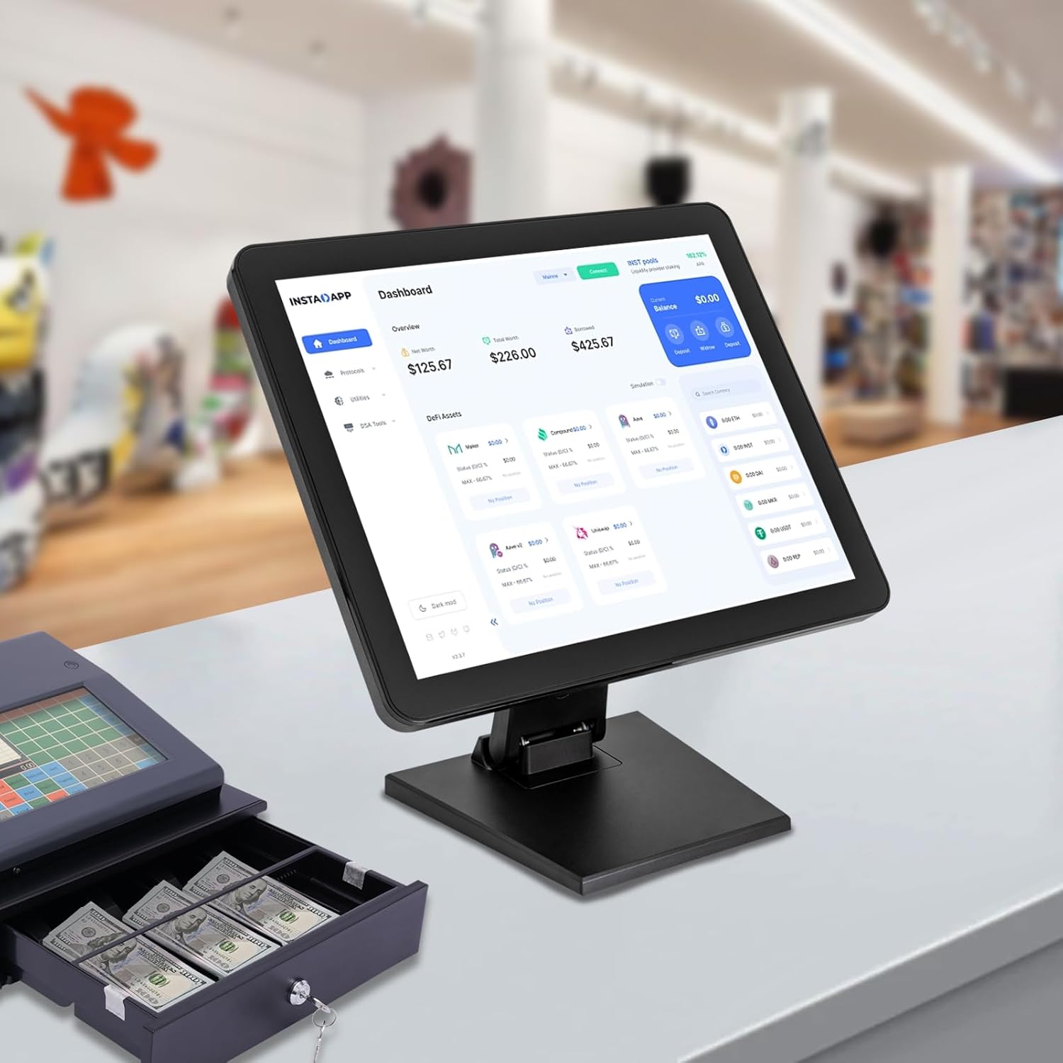 Cash Register Displays 17Inch Touch Screen LCD Display Monitor Cash Register, Adjustable Touch Screen PC POS Systems for Win7 8 10 Android Raspberry Pi Linux - Image 7