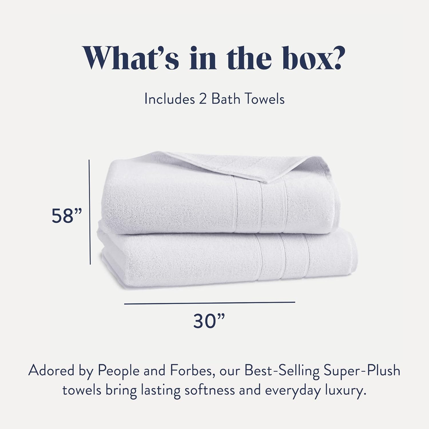 Brooklinen Super-Plush Turkish Cotton Bath Towels - Set of 2 - Cotton, 820 GSM, Highly Absorbent, Machine Washable, Perfect for Home & Bathroom (30" x 58", Solid White) - Image 2