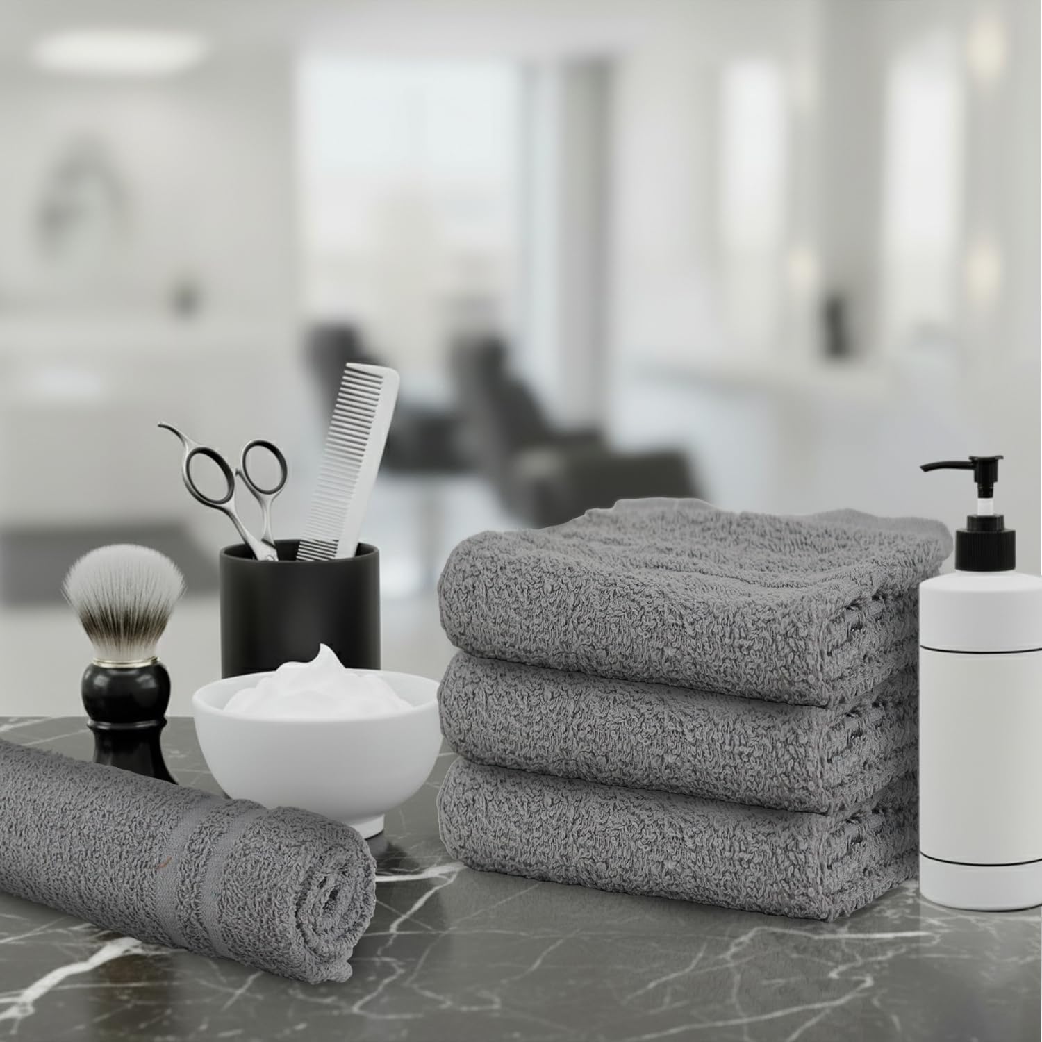 Hand Towels (Pack of 24) Grey Economy Salon Towels - 100% Cotton Spa Towel – 16 x 27 Inches Highly Absorbable, Facial, Gym, Hair Towels Face Towels Bulk - Image 5