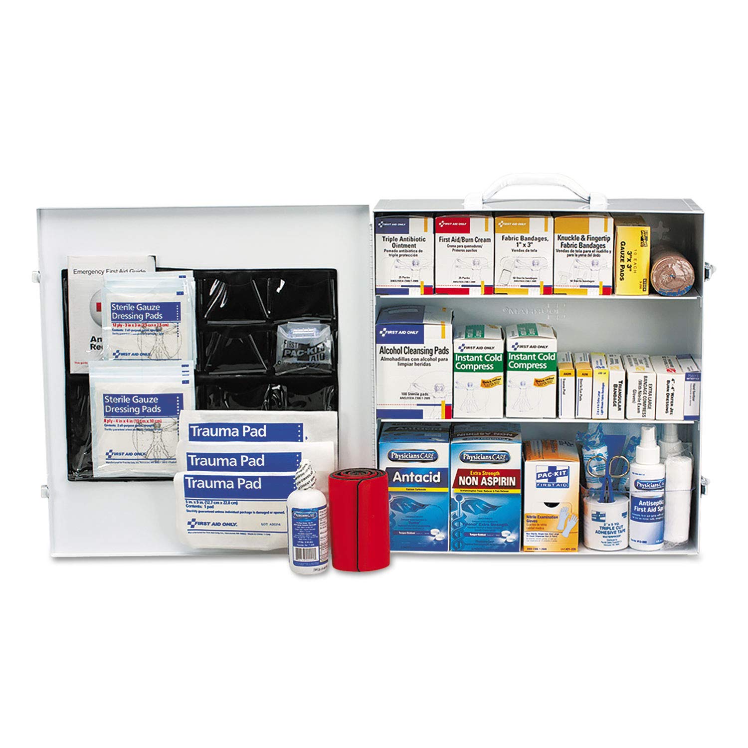 First Aid Only 90575 3-Shelf ANSI B+ and OSHA-Compliant First Aid Kit, 100-150-Person Emergency First Aid Kit for Business and Worksite, First Aid Metal Cabinet with Medications, 676 Pieces - Image 5