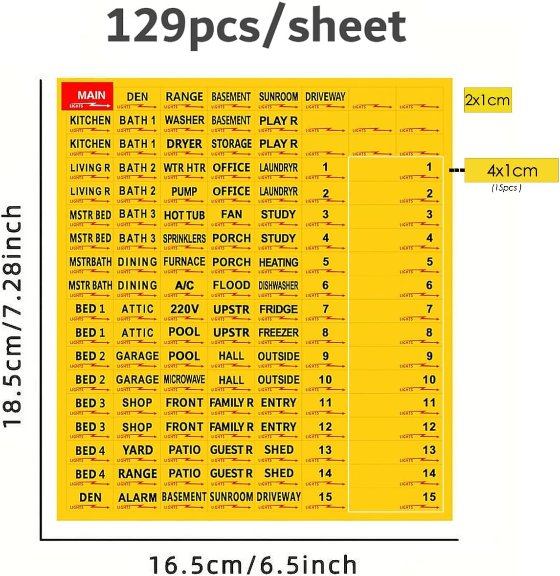 Premium Easy Read and Install Circuit Breaker Labels, Breaker Box Label, Electrical Panel Labels Fuse Box Stickers (Yellow) - Image 2