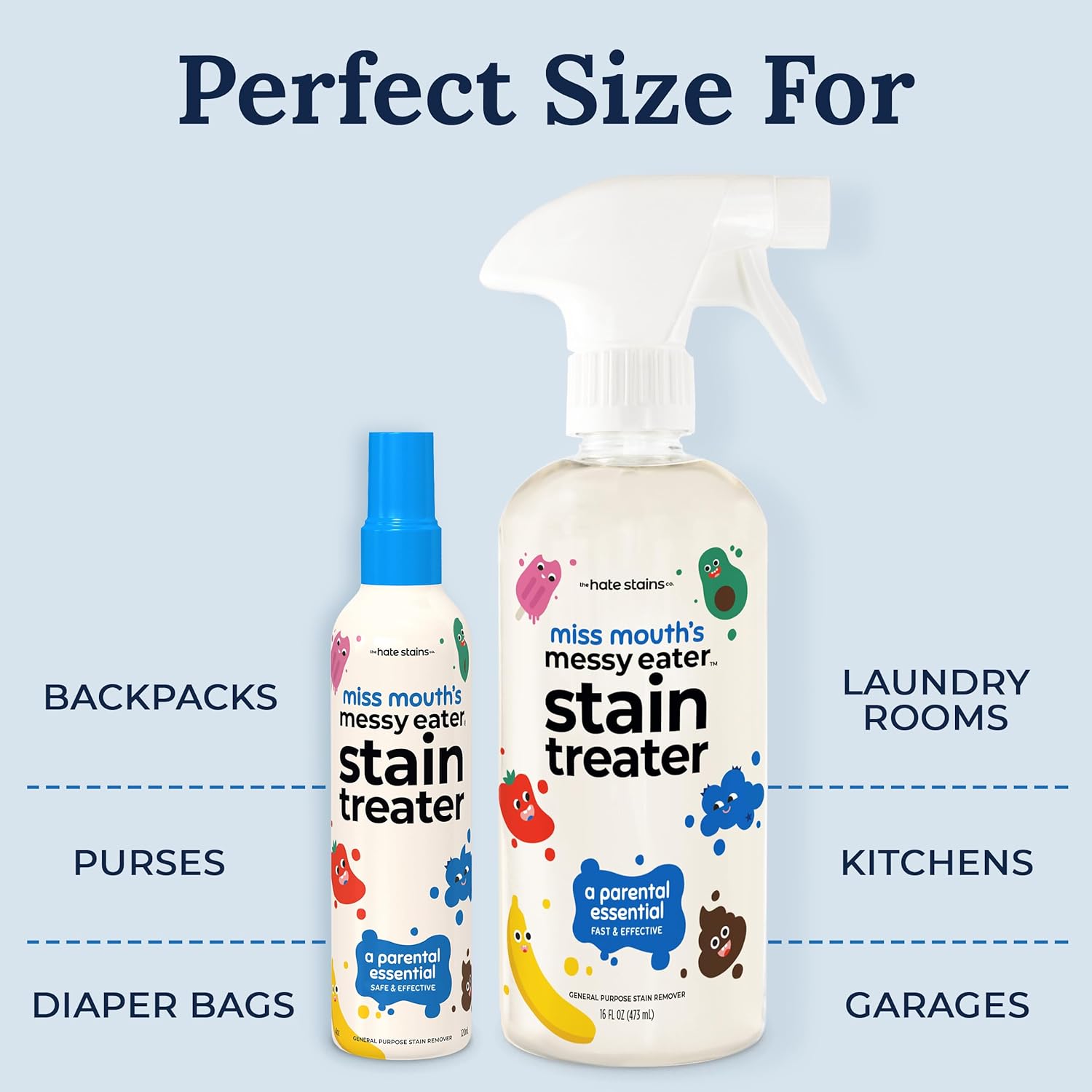 Miss Mouth's Messy Eater Stain Treater Spray - 16oz Stain Remover - Newborn & Baby Essentials - No Dry Cleaning Food, Grease, Coffee Off Laundry, Underwear, Fabric - Image 9