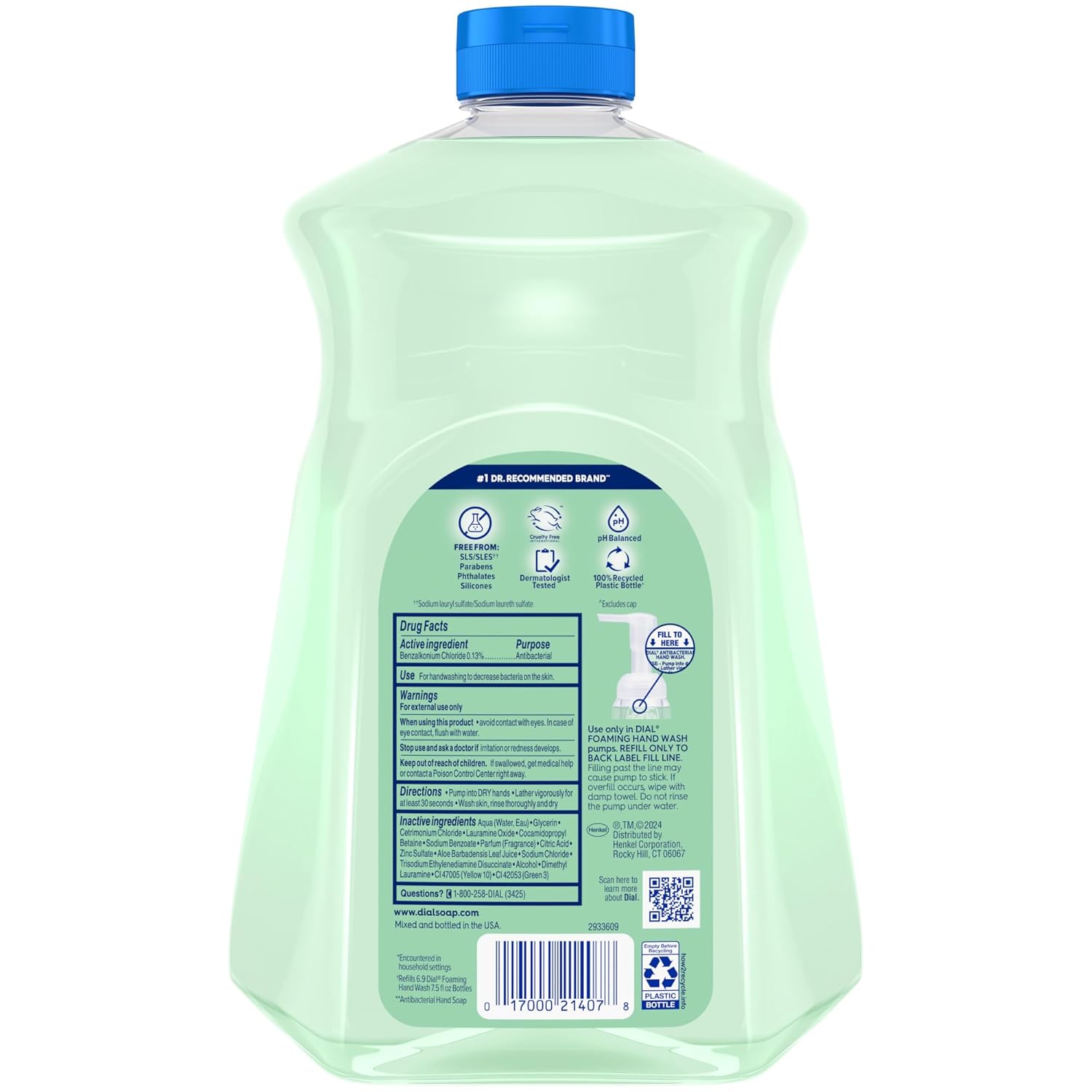 Dial Antibacterial Foaming Hand Soap Refill, Fresh Pear, 52 fl oz - Image 6