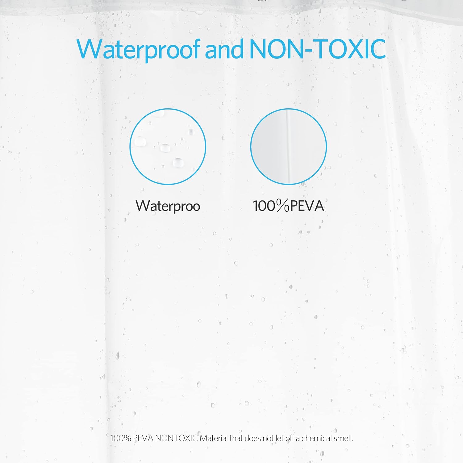 EHZNZIE Clear Shower Curtain Liner Light Weight PEVA, Shower Liner 72x72 Inches, Waterproof, No Chemical Smell with 12 Rust Proof Metal Grommets Holes for Bathroom Shower Curtain - Image 3