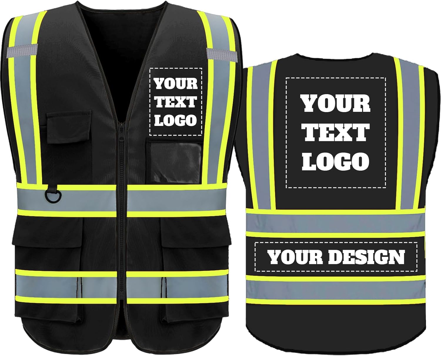 BeautyWill Custom Safety Vest Logo Class 2 High Visibility Reflevtive Vest Outdoor Protective Workwear