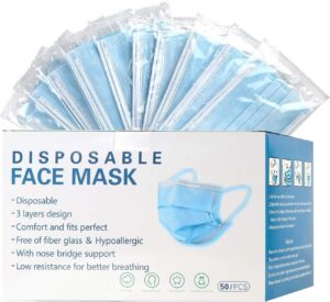 Disposable Face Mask 50 Pack Indivi...