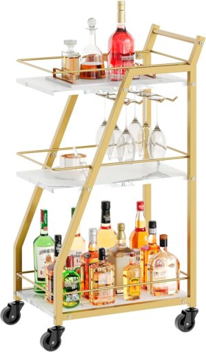 Bar Cart, Gold Bar Cart for The Hom...