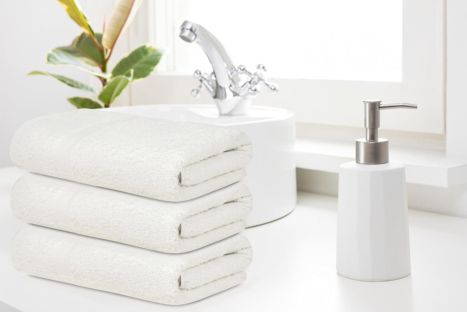 ZUPERIA White Bath Towels Bulk 12 Pack (24 x 48 Inches) - 100% Cotton Economy Light Weight Towels for Commercial Use - Quick Dry, Ultra-Soft, and Absorbent Bulk Towels - Image 4