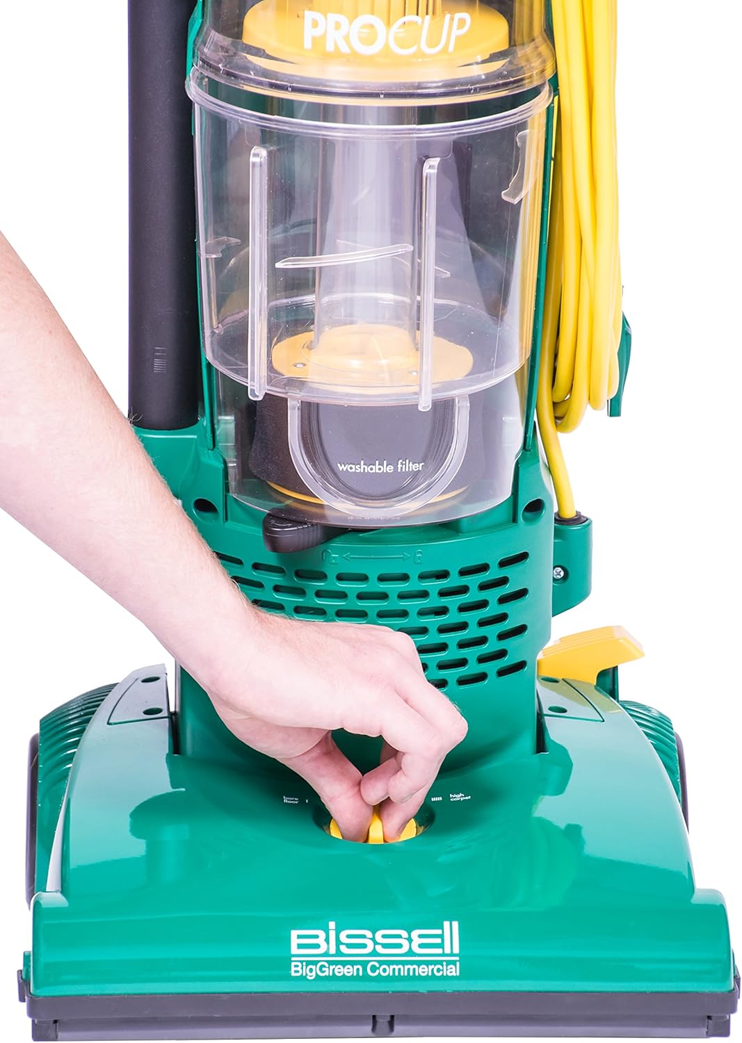 BISSELL BigGreen BGU1937T 13.5" Pro Cup Bagless Upright Vacuum with On-board Tools, 44" Height, 13.5" Wide, 13.2" Length, Polypropylene, 2 fl. oz. Capacity, Green - Image 5