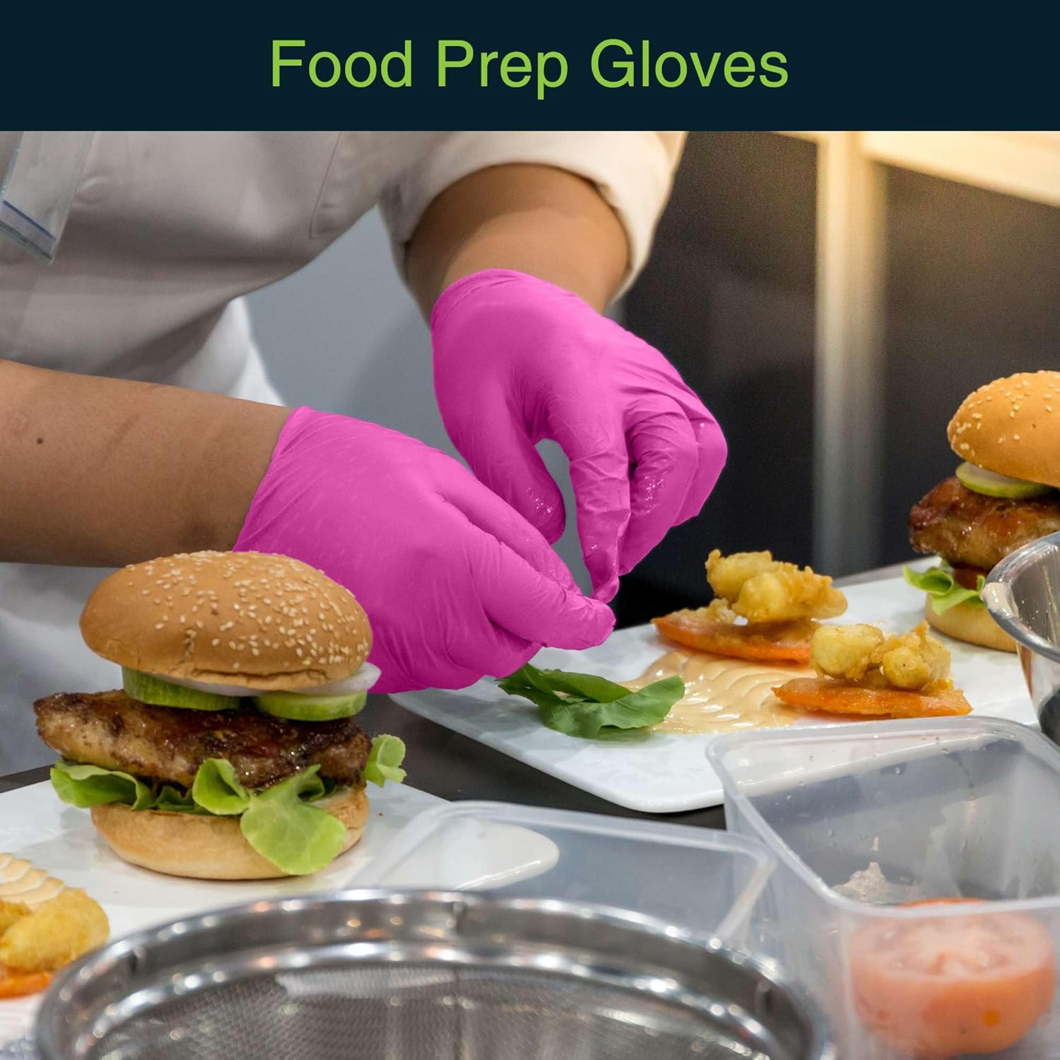 FifthPulse Fuchsia Hot Pink Nitrile Disposable Gloves - 3 Mil Nitrile - Powder and Latex Free - Surgical Medical Exam Gloves - Image 3