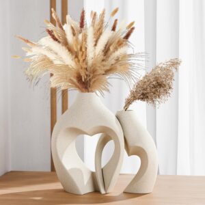 White Vases for Decor, Heart Shaped...