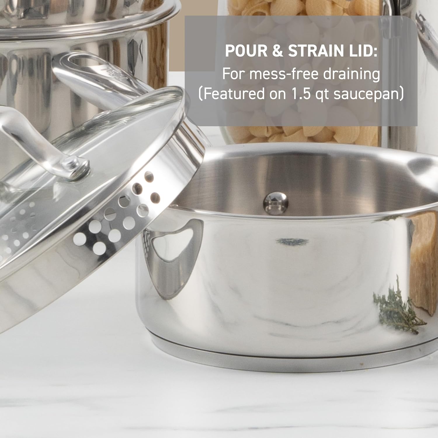 T-fal Stainless Steel Cookware Set, 11 Piece, Induction Cookware, Oven Safe to 500°F, Kitchen Cooking Set w/Fry Pans, Pots and Pans, Dutch Oven, Saucepans, Kitchen Essentials, Silver - Image 5