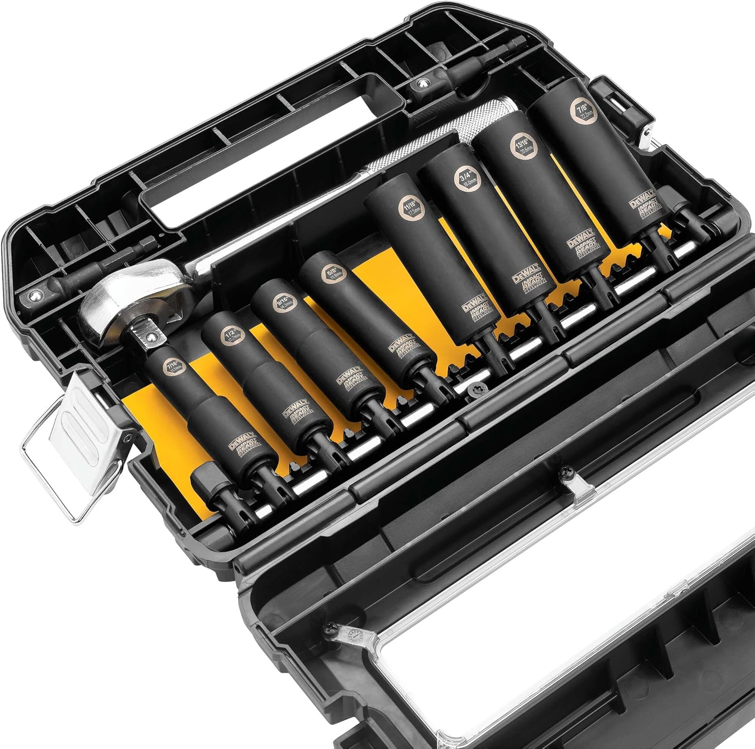 DeWalt Impact Socket Set 1/2 Drive, 10 Piece 1/4" to 1/2" Impact Socket Adapter Set (DW22812)