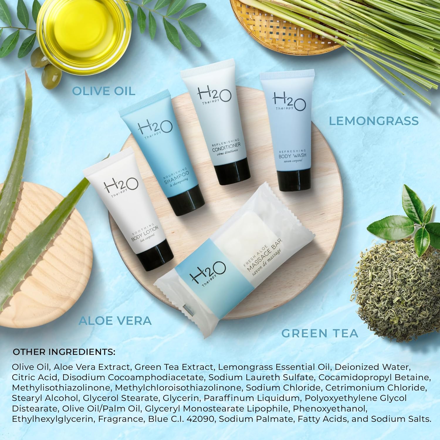 H2O Therapy Hotel Soaps & Toiletries Bulk Set | 1-Shoppe Amenities Kit | 0.85oz Shampoo & Conditioner, Body Wash, Lotion, 1oz Bar Soap | Travel Size | 75 Pieces - Image 4