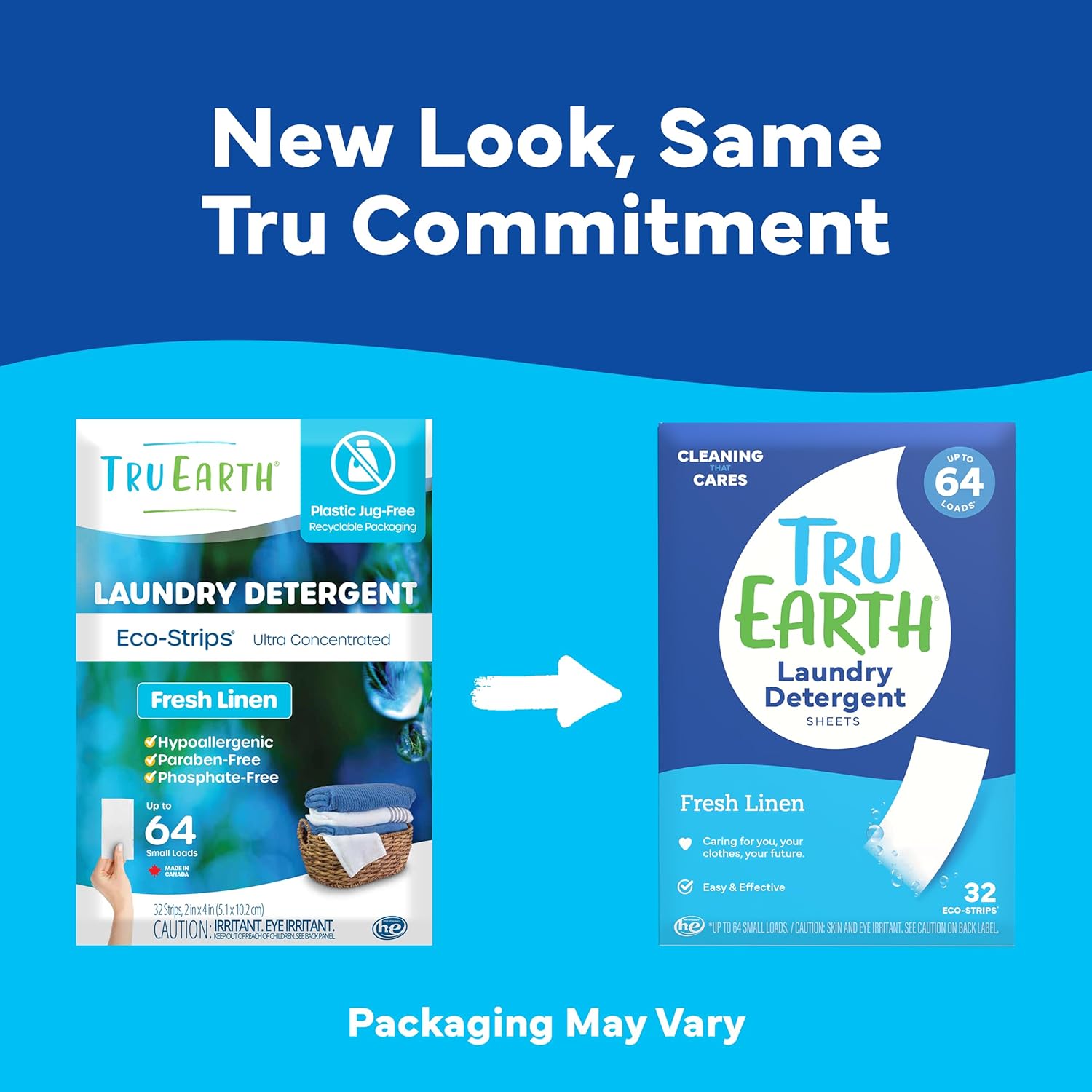 Tru Earth Compact Dry Laundry Detergent - Up to 128 Loads (64 Sheets) - Paraben-Free - Original Eco-Strip Liquidless Detergent, Travel - Fresh Linen | Packaging May Vary - Image 2