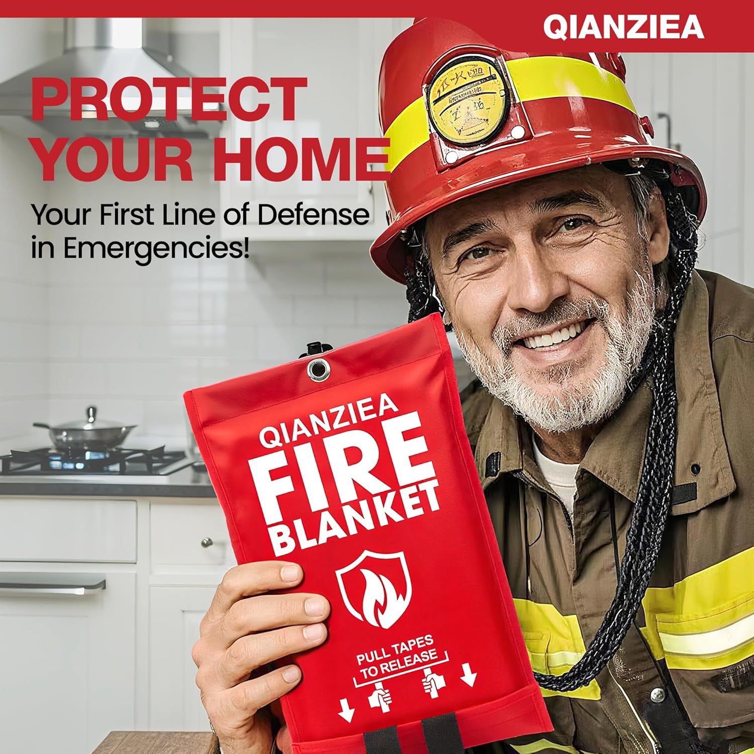 Fire Blanket,2 Pack,40"x40" Fire Blankets Emergency for Home and Kitchen - Image 2
