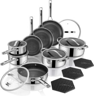 Pots and Pans Set Hybrid Stainless ...