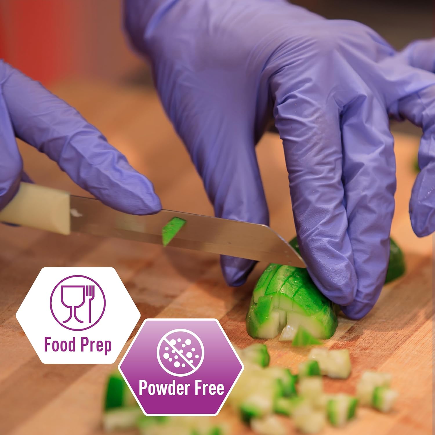 MedPride Powder-Free Nitrile Exam Gloves, Iris Blue, Medium, Box/100 - Image 4