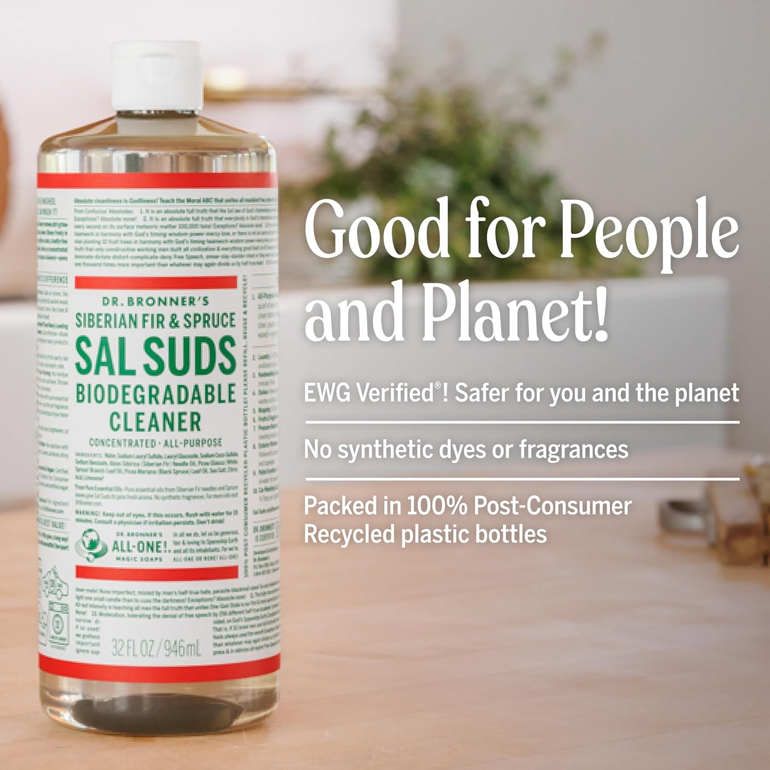 Dr. Bronner's - Sal Suds Biodegradable Cleaner (32oz, 2-Pack) – Concentrated All Purpose Cleaning Solution & Mop Soap, For Floors, Laundry & Dishes – Powerful Formula Made with Plant-Based Surfactants - Image 6