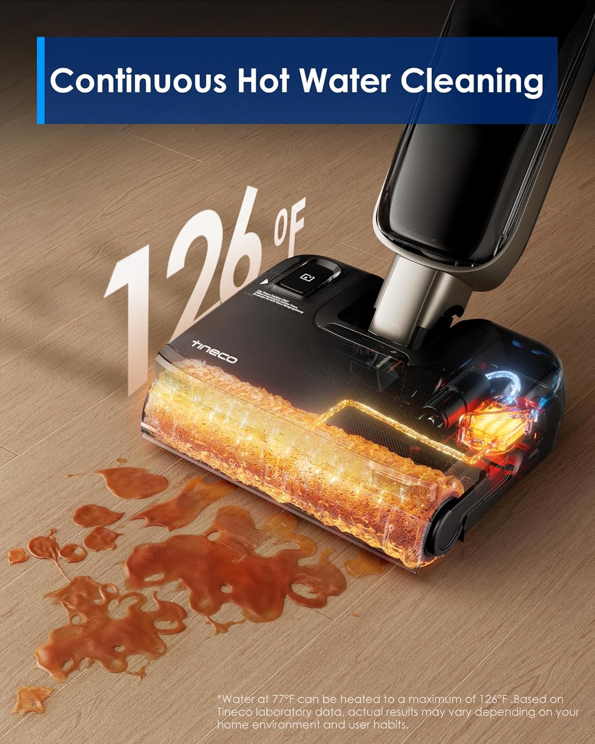 Tineco Floor ONE S9 Master Wet Dry Vacuum Cleaner, ThermoBlast Tech & Hot Water Vacuum Mop, 23kPa Suction, 65 Min Runtime, 185°F Flashdry, 3.9inch Ultra-Slim Stretch Mop - Image 3