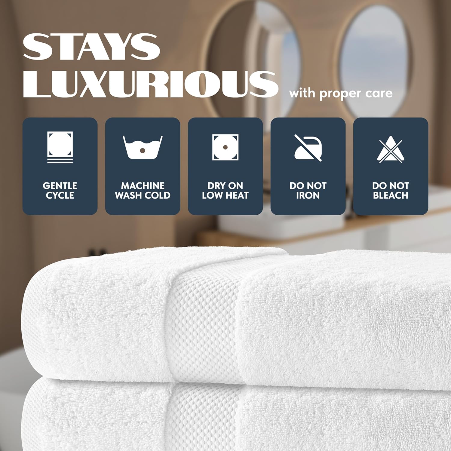 White Classic Luxury Bath Towels Set of 4 Large - 700 GSM Turkish Cotton Ultra Soft Bath Towels 27x54 | Highly Absorbent and Quick Dry | Hotel Towels for Bathroom Luxury, Plush Shower Towels, White - Image 5
