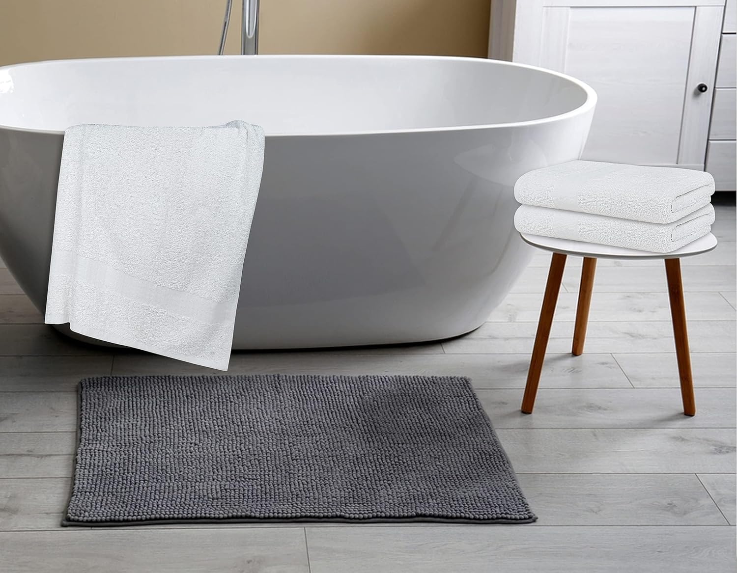 (Pack of 60 White Bath Towels Bulk 20x40 Inches -100% Cotton Economy Cheap Bath Towels for Commercial Uses, Gym, Salon, Spa & Hair -Lightweight Bath Towel Quick Drying -Bath Towel Sets Bulk - Image 6