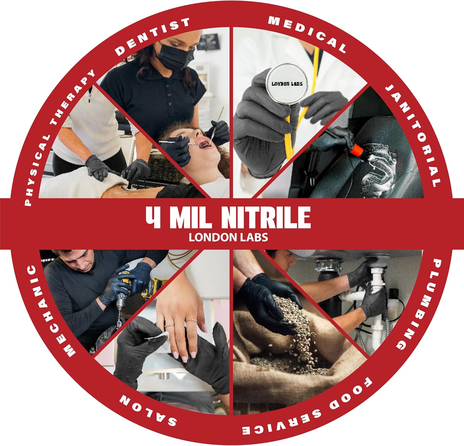 Synsafe 4 Mil -Black Nitrile Exam Gloves –Disposable Latex Free & Powder Free – Extra Strong, Rubber Gloves – First Aid Kit, Medical, EMT, Cleaning, Cooking | Bulk Case of (1000 ct) - Image 5