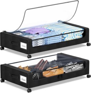 Under Bed Storage with Wheels, 2-Pa...