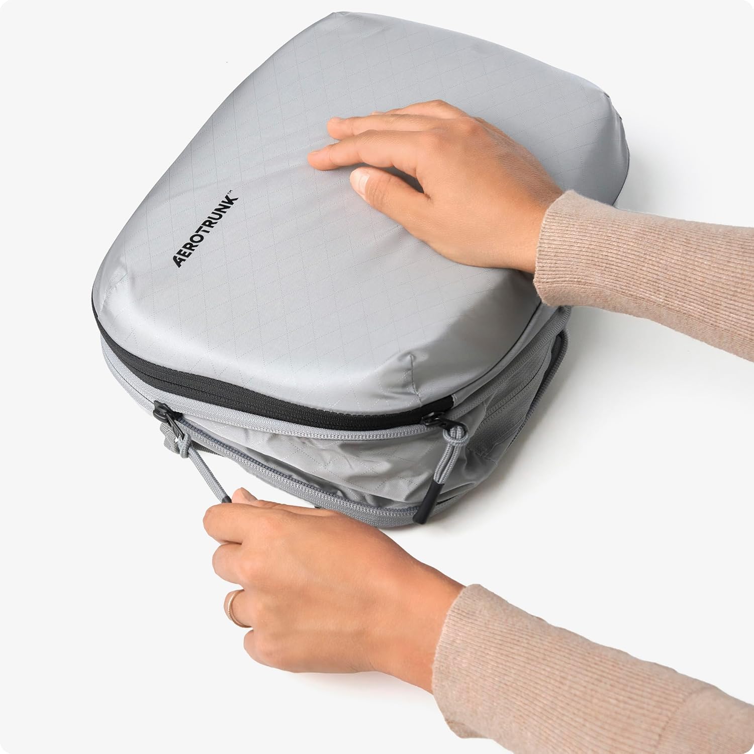 Aerotrunk Ultralight Compression Packing Cubes - Lightweight Travel Organizers for Suitcases and Luggage (6-Pack, Light Grey) - Image 2