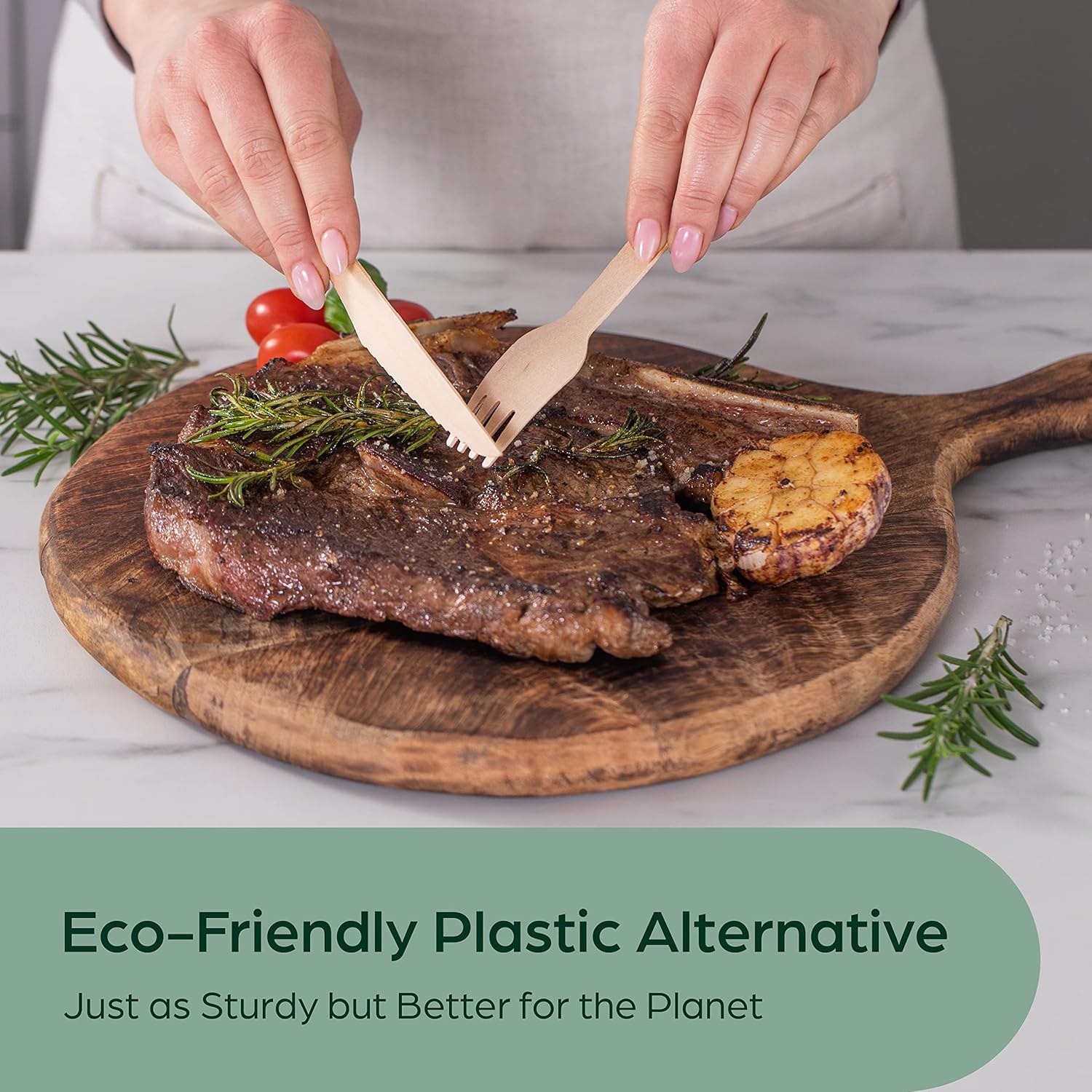 Wooden Disposable Knives - 300 Piece Wood Compostable Knives - Eco-Friendly Biodegradable Utensils for Party - Free From Plastic Cutlery Set - Disposable Cutlery for Eating - Compostable Utensils - Image 2