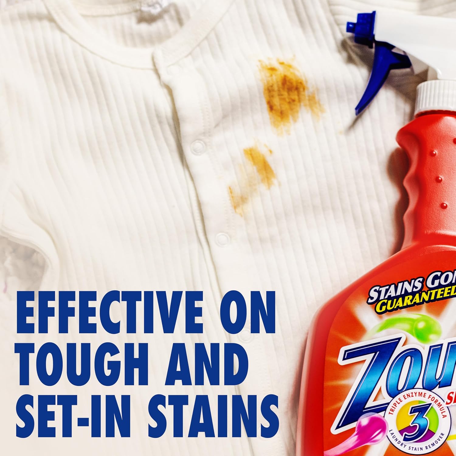 Zout Laundry Stain Remover Spray, Triple Enzyme Formula Removes the Toughest Stains, Made in the USA, 22 Ounce Bottles, 2-Pack - Image 3