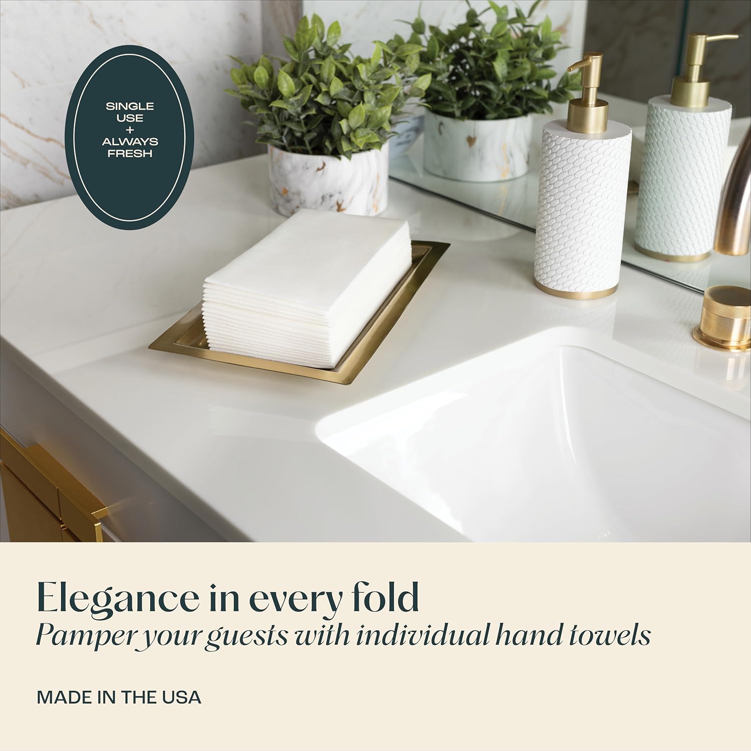 200-Pack Servietto Disposable Linen-Feel Guest Towels, 12" x 17" Cloth-Like Hand Bathroom Napkins - Made In USA, Soft and Absorbent Paper Napkin for Kitchen, Bathroom, Party, Wedding, Or Event - Image 2