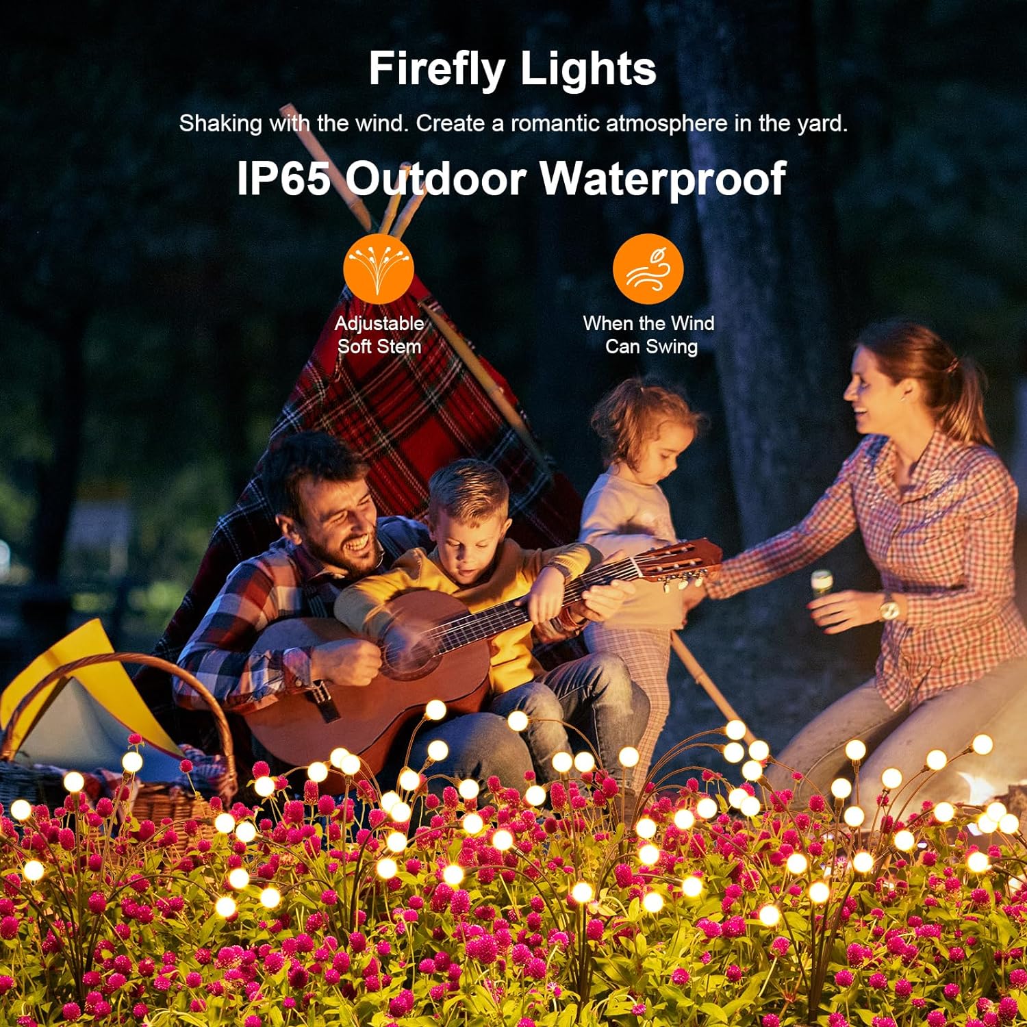 Solar Lights Outdoor(4 Pack,32 LEDs), ASMAD Solar Garden Lights, Outdoor Decorations, Firefly Light for Patio Decor, Big Bulb, Unique Gifts for Women, Gifts for Grandma - Image 6