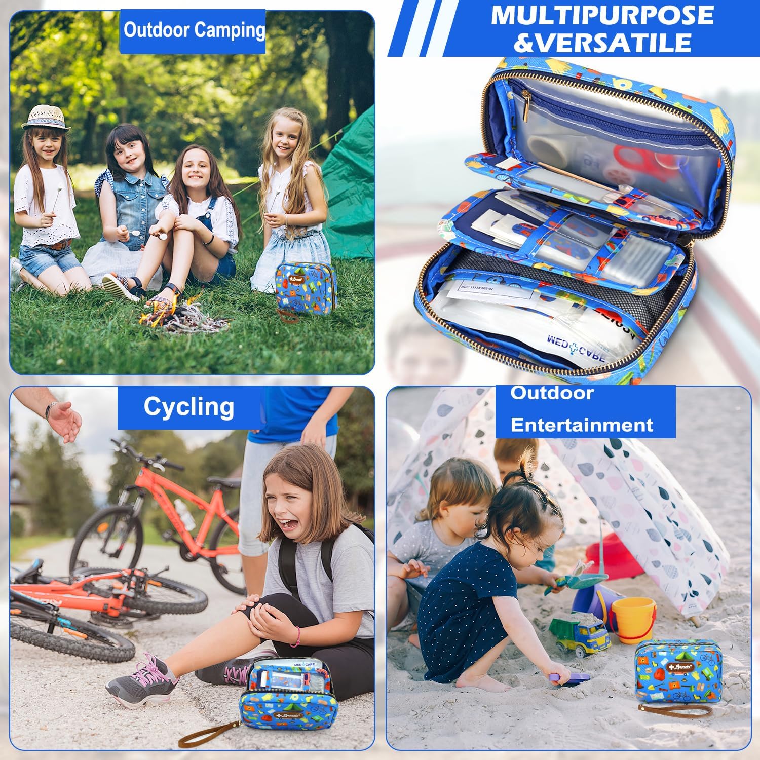 Portable Travel First Aid Kit for Kids and Adults, 143 Pieces All-Purpose Emergency First Aid Kit for Home, Car, Diaper Bag, Survival, Camping, Hiking, and More - Image 3