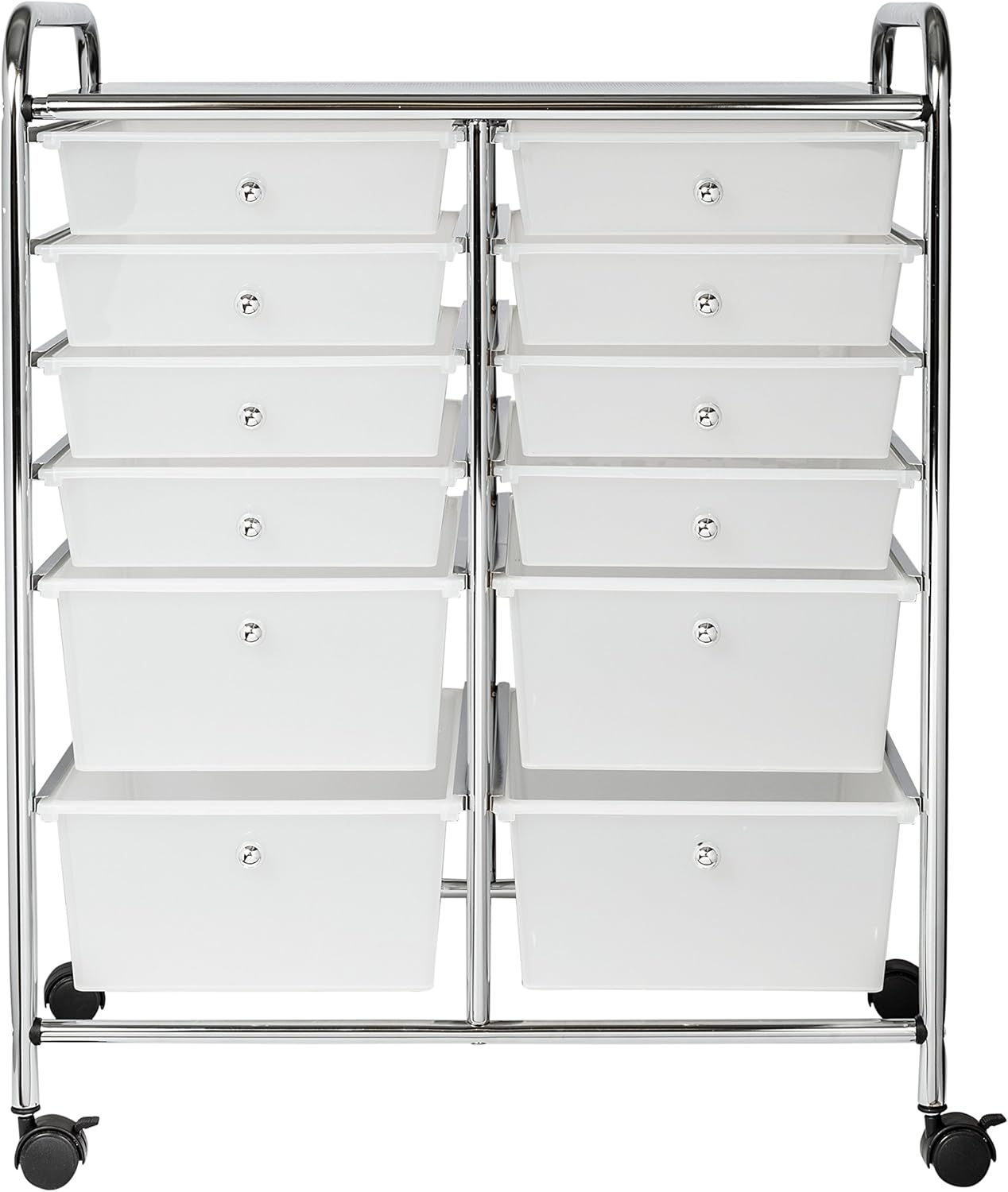 Honey-Can-Do Rolling Storage Cart and Organizer with 12 Plastic Drawers - Image 2