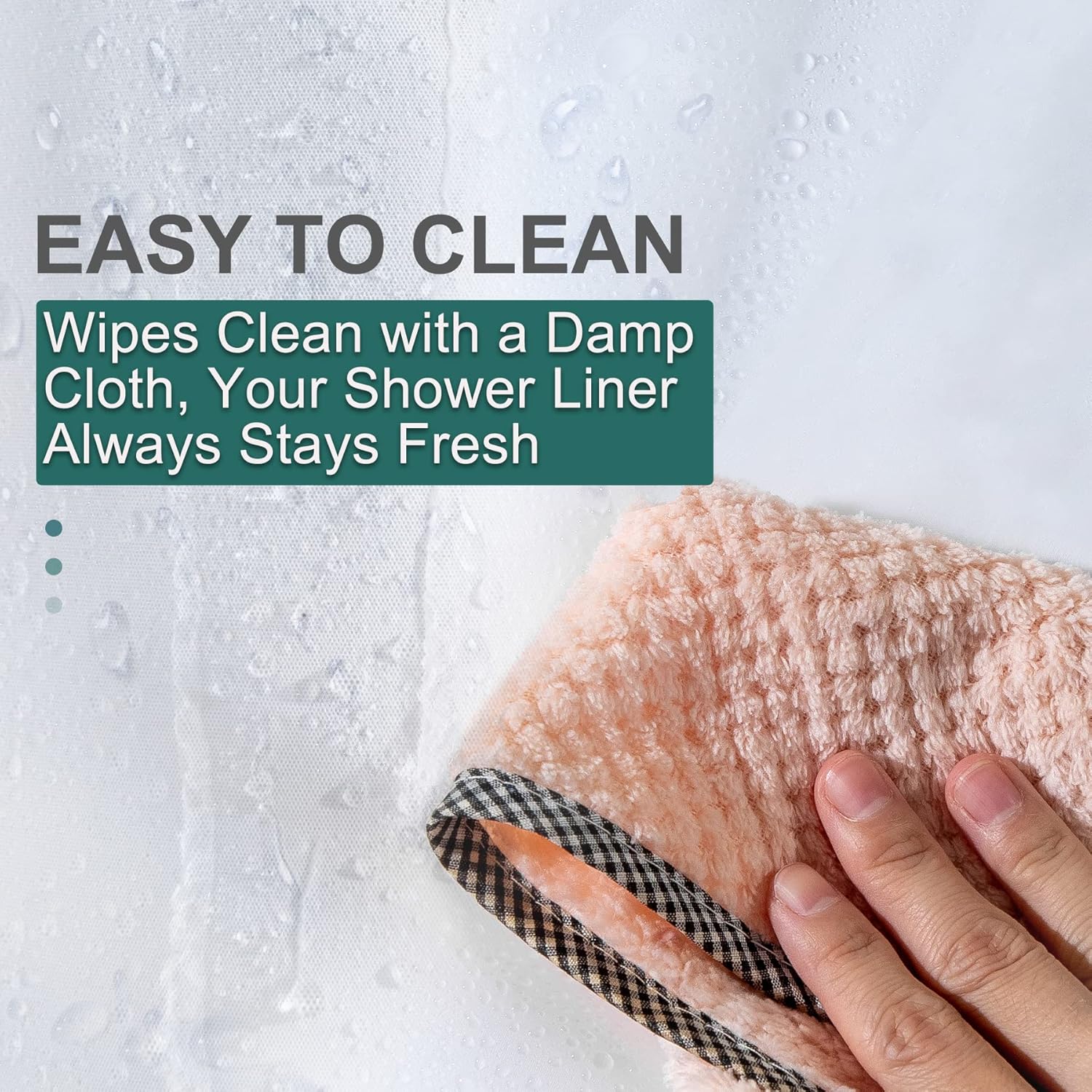 AmazerBath Plastic Shower Curtain Clear Premium PEVA, Clear Shower Curtain Heavy Duty 8G, Weighted Shower Curtains for Bathroom Accessories with 3 Big Stones and 12 Rustproof Grommets, 72x72 Inches - Image 7