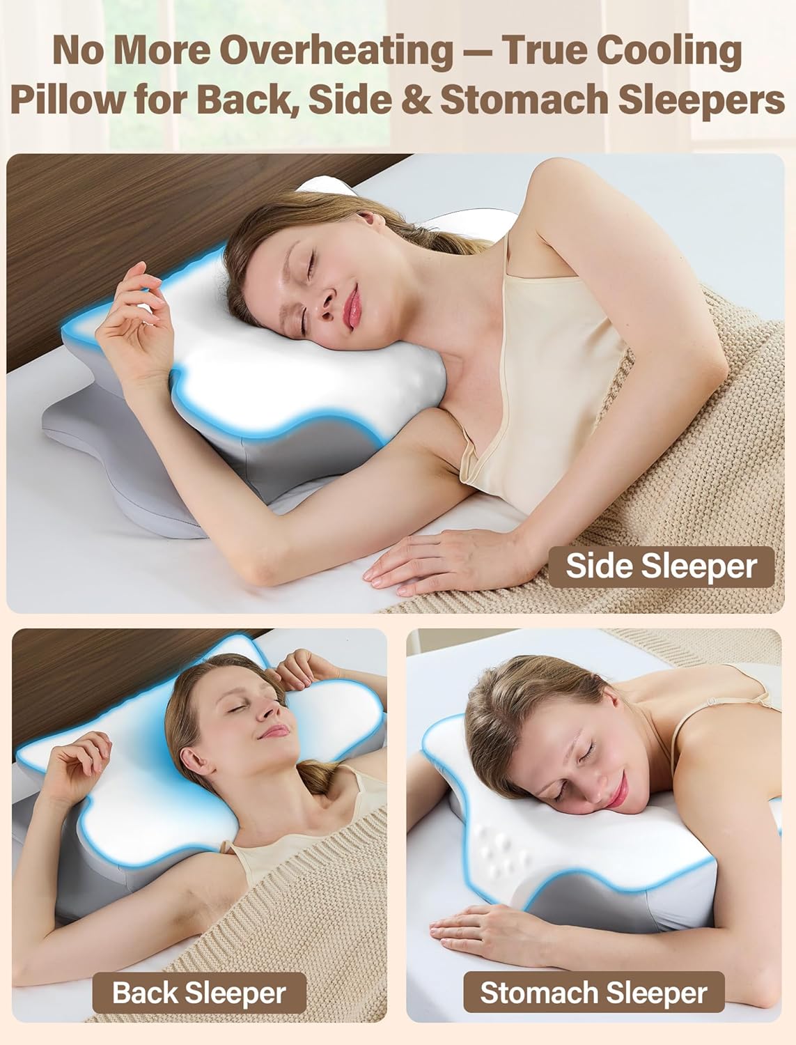 Cervical Neck Pillow for Pain Relief – Ergonomic Memory Foam Pillow for Side Sleeper Contour Orthopedic Bed Pillow for Neck Support with Cooling Cover – Ideal Christmas Birthday Gift for Women Men - Image 7