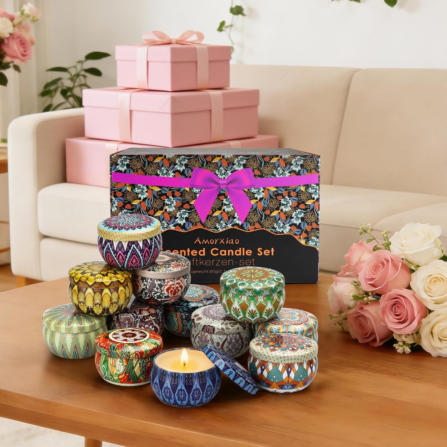 Scented Candles Gift Set,12 Pack Candles for Home Scented, 300 Hour Long-Lasting Soy Wax Aromatherapy Candle Set, Spring Home Refresh & Housewarming Gifts for Women - Image 3