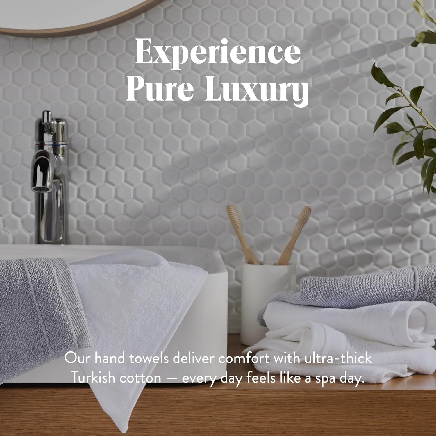 Brooklinen Super-Plush Turkish Cotton Hand Towels - Set of 2 - Cotton, 820 GSM, Highly Absorbent, Machine Washable, Perfect for Home & Bathroom (20" x 30", Solid White) - Image 7