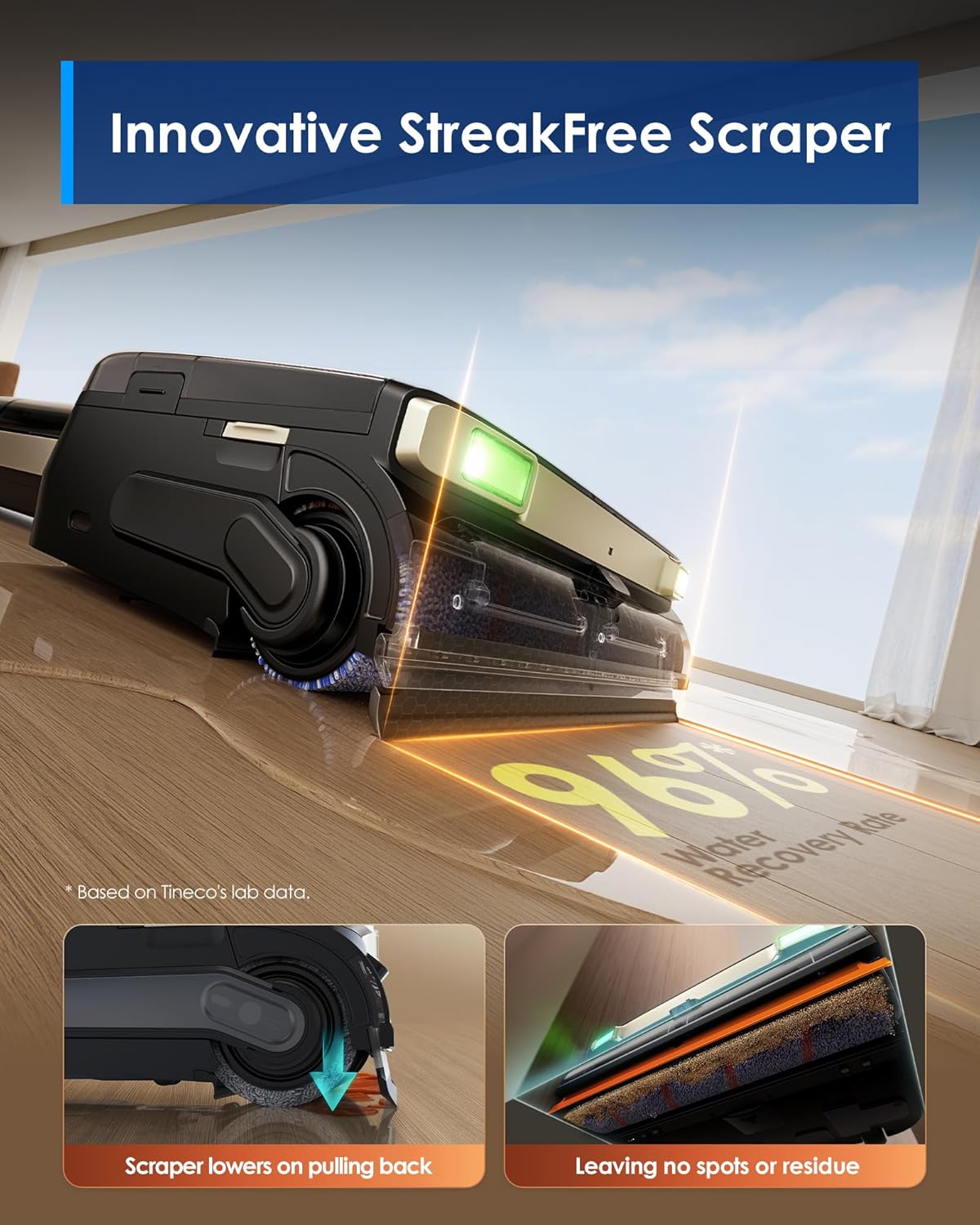 Tineco Floor ONE S9 Master Wet Dry Vacuum Cleaner, ThermoBlast Tech & Hot Water Vacuum Mop, 23kPa Suction, 65 Min Runtime, 185°F Flashdry, 3.9inch Ultra-Slim Stretch Mop - Image 5