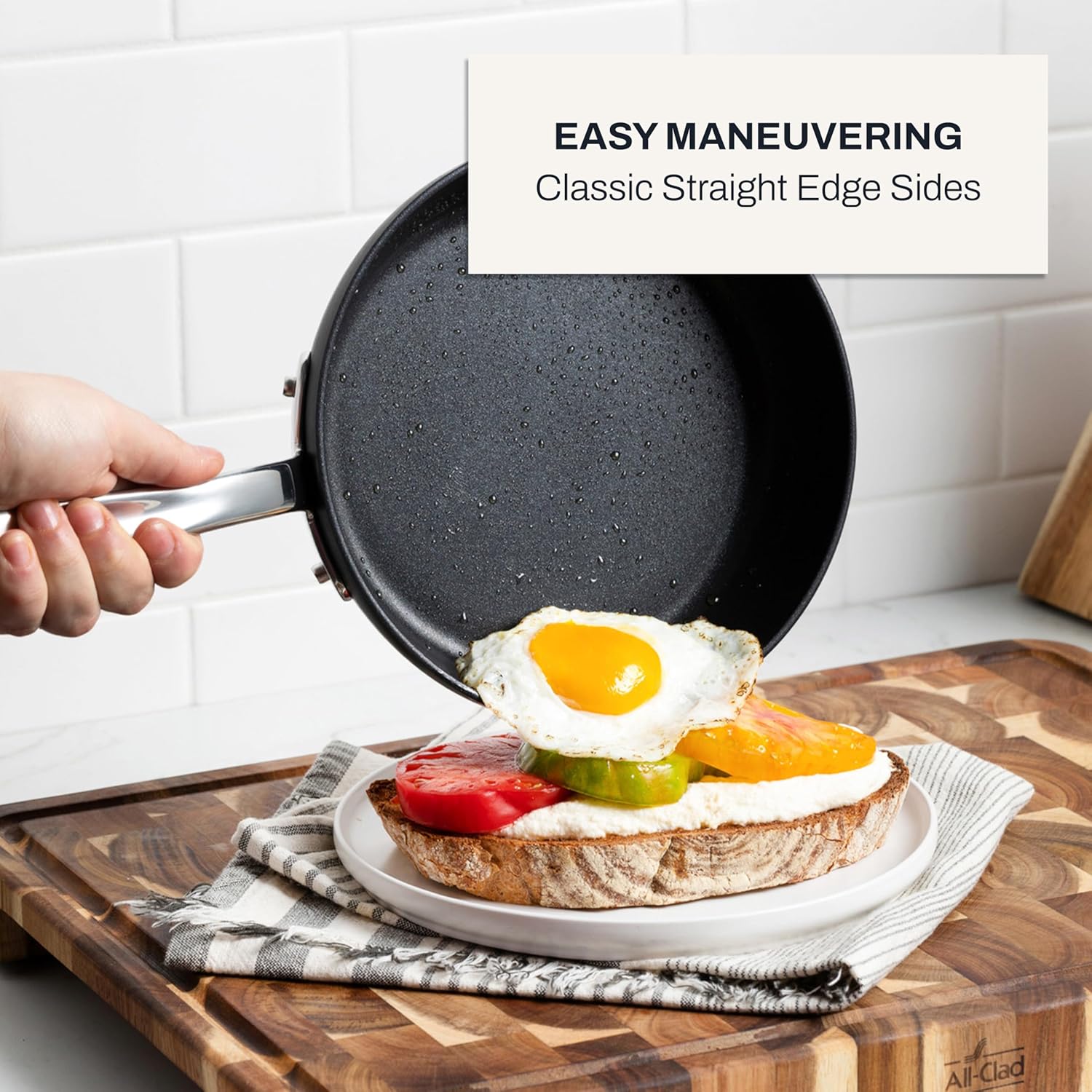 All-Clad HA1 Hard Anodized Non Stick Fry Pan Set 2 Piece, 8, 10 Inch, Induction, Oven Broiler Safe 500F, Pots and Pans Set, Kitchen Frying Pans, Skillets, Premium Cookware, Home, Dishwasher Safe Black - Image 5
