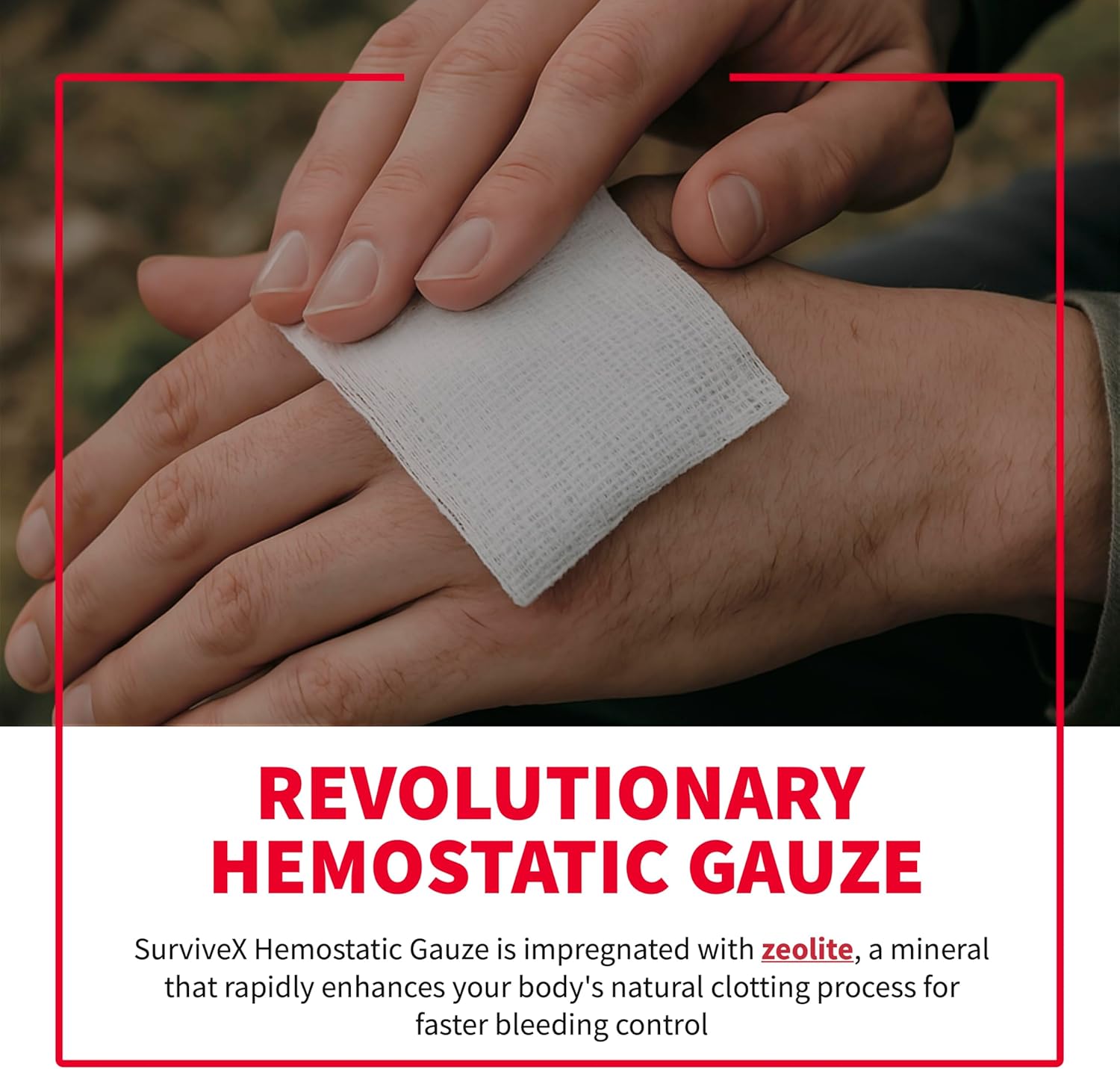Hemostatic Gauze - Quick Blood Clotting Gauze for Wounds - Trauma Kit Hemostatic Dressing - 3 in x 4 FT - 2 PCS - Image 2