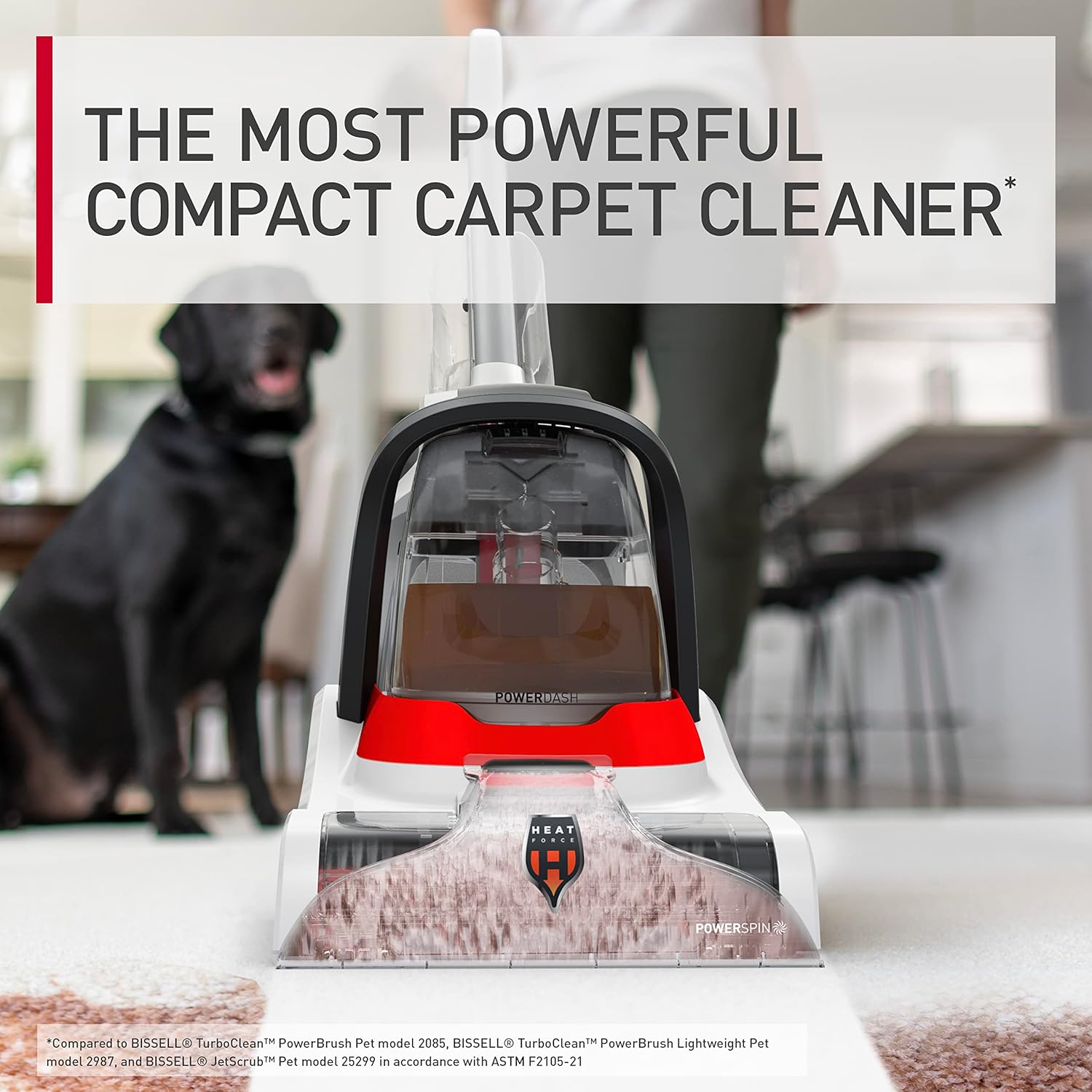 Hoover PowerDash Pet+ Compact Carpet Cleaner Machine, Lightweight Carpet Shampooer Machine, Pair with a Hoover Carpet Cleaner Solution for a Bright, Refreshed Home - Image 2