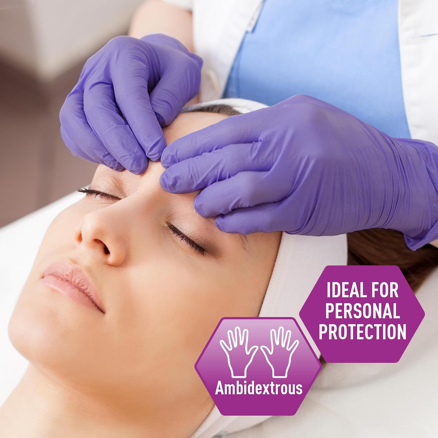 MedPride Powder-Free Nitrile Exam Gloves, Iris Blue, Medium, Box/100 - Image 3