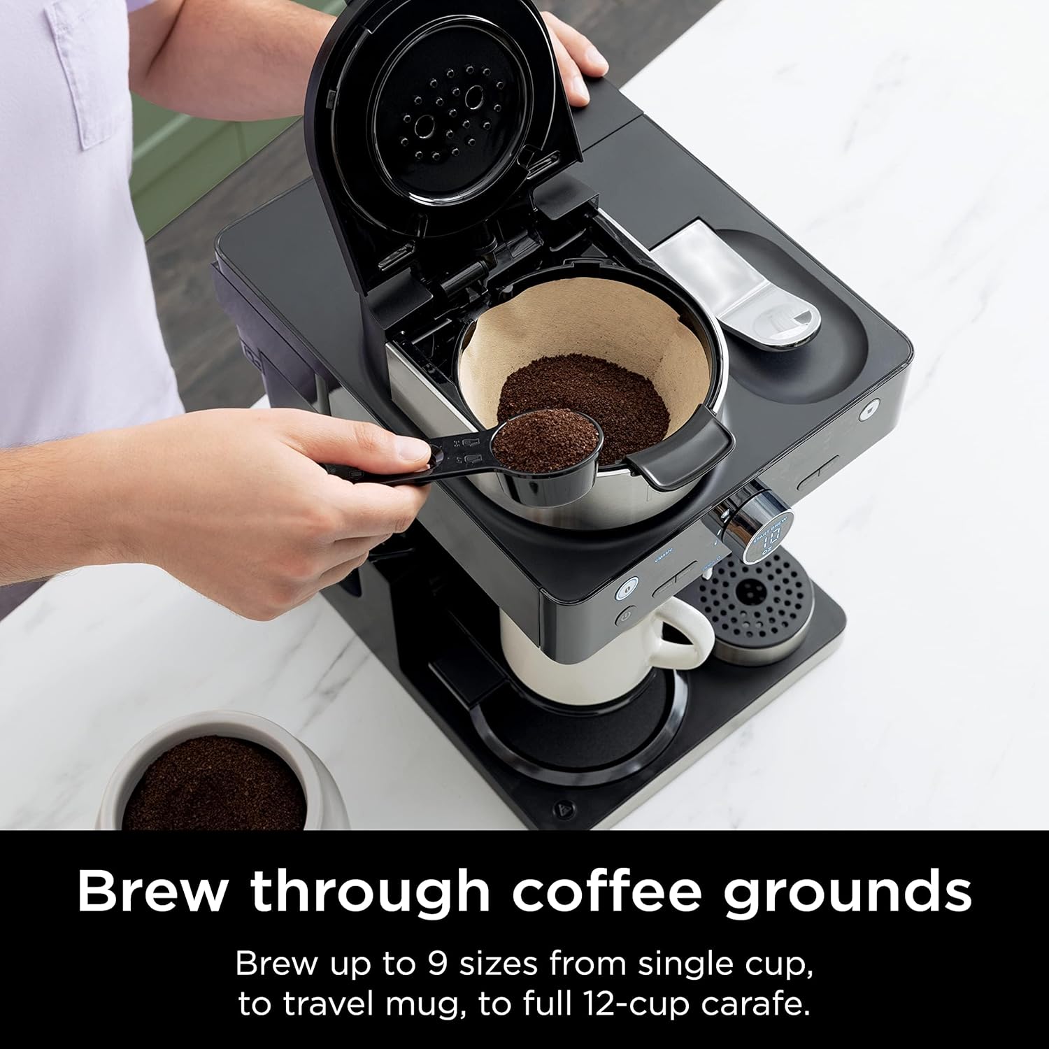 Ninja Espresso & Coffee Maker & Barista System, 3 Espresso Brew Styles, Single-Serve Coffee & Nespresso Capsule Compatible, Built-in Frother, Espresso, Cappuccino & Latte Maker, Black, CFN601 - Image 2