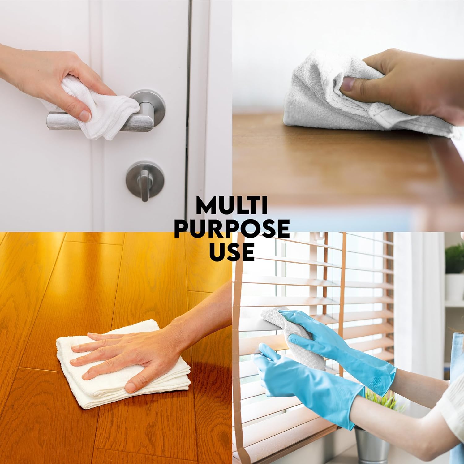 100% Cotton Terry Towels Cleaning Cloths Pack of 50 (12x12 Inches) White Cotton Terry Cloth Bar Rags White Bar Towels, Multipurpose High Absorbent Terry Towels for Cleaning Auto Detailing or Painters - Image 3