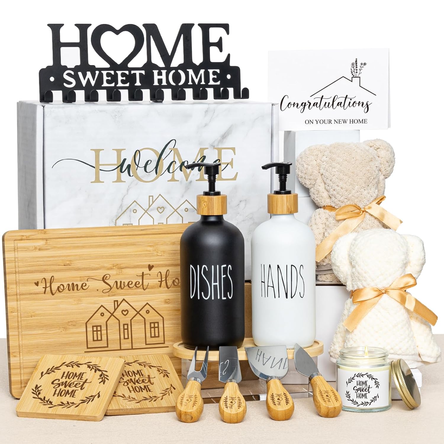 House Warming Gifts New Home, Housewarming Baskets for Couples, Homeowners, Clients, Women, Realtors, Closing Gift for Home Buyers, 14 Pcs Welcome First Apartment Essentials